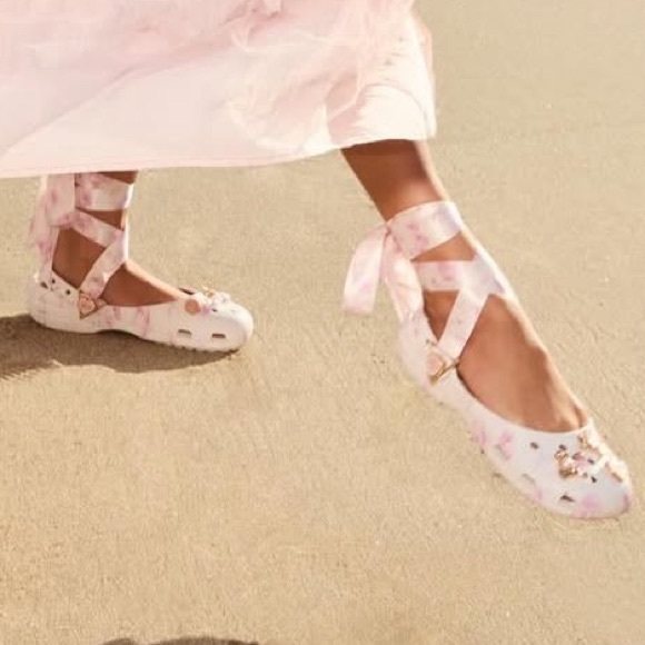 🎀🩰Crocs X Loveshackfancy Limited Edition Collaboration Ballerina Flats Sandals - Picture 9 of 15